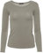 Easy Young Fashion - Damen Basic Rundhals Shirt - Langarm Unterziehshirt - Skinny Fit 1093 - Taupe L