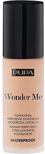 Pupa Fluid Foundation Waterproof Wonder Me (030 Medium Beige Neutral) - Foundation Instant Perfection und absolute Leichtigkeit, lang anhaltend, wasser- und euchtigkeitsbeständig - Größe 30 ml