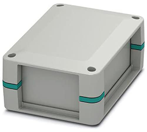 PHOENIX CONTACT UCS 125-87-F-CCD 7035 Komplettgehäuse für Leiterplatten, Fixiert an den Eckeinlegern Beinhaltet Gehäusehalbschalen, Seitenwände Geschlossen, Lichtgrau mit Eckeinlegern türkisblau