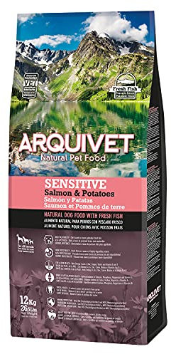ARQUIVET - Sensitive - Trockenfutter für ausgewachsene Hunde - Lachs und Kartoffeln - 12 kg - Trockenfutter für Hunde - Hohe Verdaulichkeit - Gastroinierer