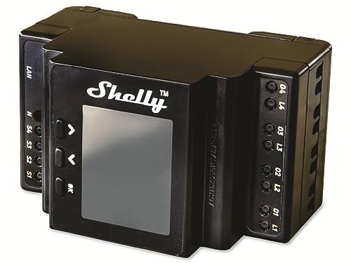 Shelly Pro 4PM | WLAN & LAN 4-Kanal-Relais Schalter mit Leistingsmessung - 40A | DIN-Schiene | Alexa & Google Home | iOS Android App | Fernsteuerung | Hausautomation | Kein Hub Erforderlich