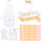 Deko Schärpe Set, Junggesellenabschied Frauen, Braut to Be und Team Bride Schärpe Set, JGA Accessoires Frauen für Junggesellinnenabschied, Mit Abzeichen und Kopfbedeckung