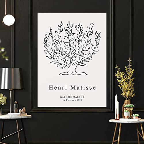 Henri Matisse Poster Bunte Linie Botanischer Baum Grünes Blatt Poster Vintage Abstrakte Pflanze Galerie Poster Minimalistische Wand Bilder Matisse Kunstdrucke Matisse Bild 0609157