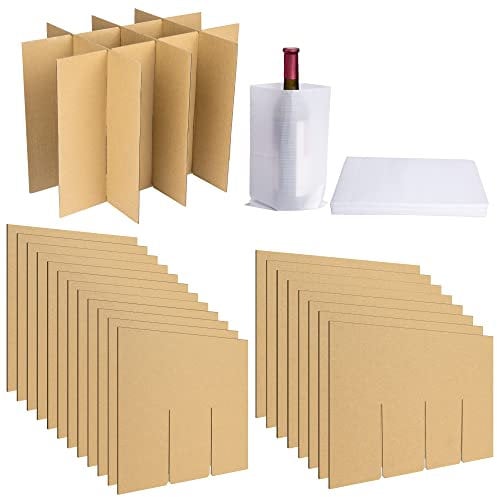 codree Lot de 4 kits d'emballage en verre – Séparateurs en verre pour boîtes de déménagement – Séparateurs en carton ondulé avec 48 pochettes en mousse pour boîtes de 40,6 x 30,5 x 30,5 cm (boîte non