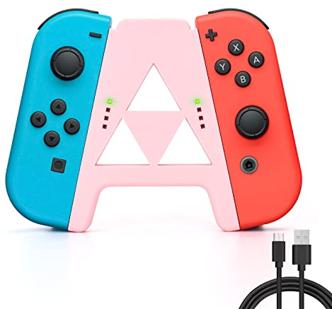 DLseego Joy Con Griffe für Switch und Switch OLED, Joy Con Grip Controller Tragbarer A-Grip,Plug and Play-Rosa