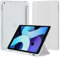 4UBonlife Coque pour iPad 9ème /8ème/7ème Génération 2021/2020/2019 avec Porte-Stylo, Housse de Protection Mince et Léger Coque Arrière Translucide en TPU Pochette pour iPad 10,2 Pouces, Gris Clair