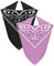Van Der Rich ® - Set 2 Bandanas aus 100% Baumwolle Halstuch für Herren Damen (Schwarz-Rosa, One Size)