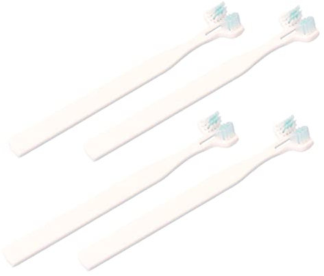 BCOATH 4stücke Hundezahnbürste Mit Doppelter Kopf Für Einfache Pflege Aus Hochwertigen Kunststoff Und Nylonmaterialien Rutschfester Griff Für Präzise Reinigung Geeignet Für Verschiedene