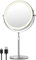 OMIRO 3X/10X Vergrößerungs LED Schminkspiegel mit Licht, 21 cm Doppelseitiger Schwenkbarer Kosmetikspiegel mit Höhenverstellbarem Ständer (Silber)