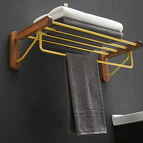 Handtuchhalter Badezimmerzubehör Handtuchhalter aus Aluminium und schwarzem Nussbaum, Handtuchhalter, Badezimmerregal Badezimmer-Hardware-Anhänger