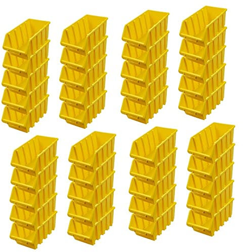 PROREGAL SuperSparSet 40x Sichtlagerbox 4 | HxBxT 15,5x20,4x34cm | Gelb | Sichtlagerbehälter Sichtlagerkasten Sichtlagerkastensortiment Sortierbehälter Stapelbehälter
