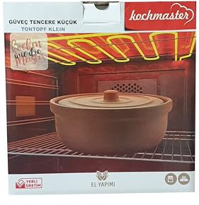 Tontopf Güvectopf Naturton Bräter Ton Schalen Tapas Schalen Schmortopf Tajine Dampfgartopf Auflaufform Kochtopf unglasiert (2 Liter)