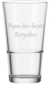 LUXENTU Trinkglas mit Gravur, Name horizontal, 330 ml, 60 Stück | Personalisierte Longdrinkgläser mit Namensgravur für Geburtstage & Events, Spülmaschinenfest