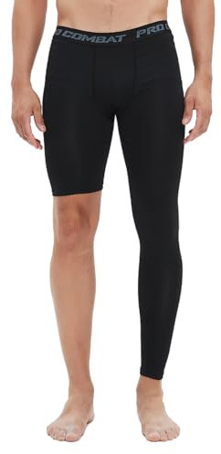 Herren Basketball Single Leg Tight Sporthose 1/2 One Leg Compression Pants Athletic Base Layer Unterwäsche, Schwarz-links-lang, X-Groß