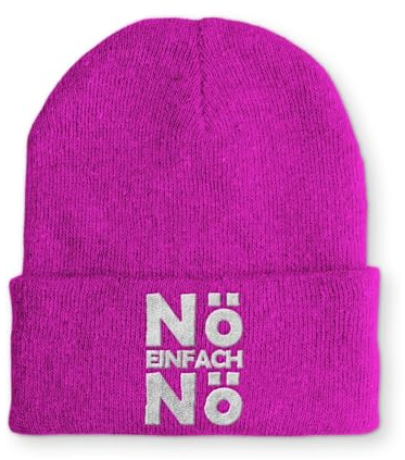 tshirtladen Nö einfach Nö Statement Beanie Mütze mit Spruch, Farbe: Pink