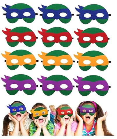 Sunshine smile Party-Masken Für Kinder,12Pcs Kindermaske Halloween Rollenspiel,Tiermasken,Masken für die Karnevalsfeier,Schildkrötenmaske Partymaske