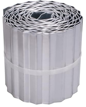 WOWCASE 6×20Ft Corrugated Metal Landscape Edging, Heavy Duty Sturdy Steel Garden Lawn Edging, Tall Bendable Metal Border for Garden Edging, Yard, Flower Beds (Silver)