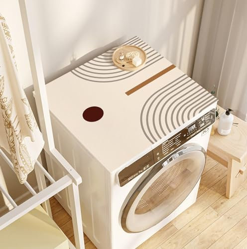 Estera Superior De Lavadora De Cuero De Pvc，Funda Lavadora，Nevera Cubierta Antipolvo， Cubierta Antipolvo Lavadora，Protector solar, barrera, apto para microondas y cocina P,65x70cm