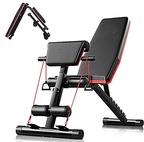 Xiaoxu Hantelbank, verstellbare Trainingsbank, Hantelbank für Heim-Fitnessstudio, Multi-Sit-Up-Workout, Langhantel-Hebe-Brustpresse für Heim-Fitness-Übungen