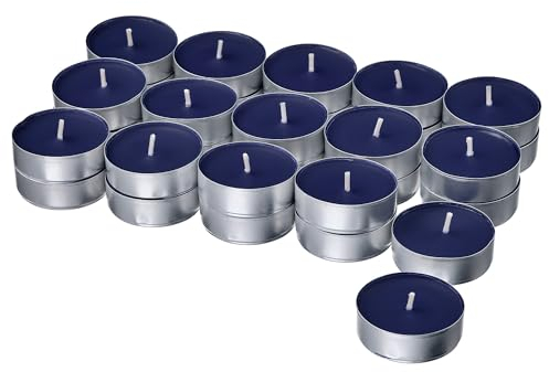 KOPPARLÖNN Bougie chauffe-plat parfumée, 3,5 h, amande et cerise/bleu foncé