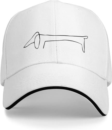 Baseballkappe Snapback Sonnenhut Unisex Picasso-Dackel-Baseballkappe Erwachsene Wurst Wiener Dachs Hund verstellbar Papa-Mütze Damen Herren Hip-Hop Geburtstagsgeschenk für Männer und Frauen