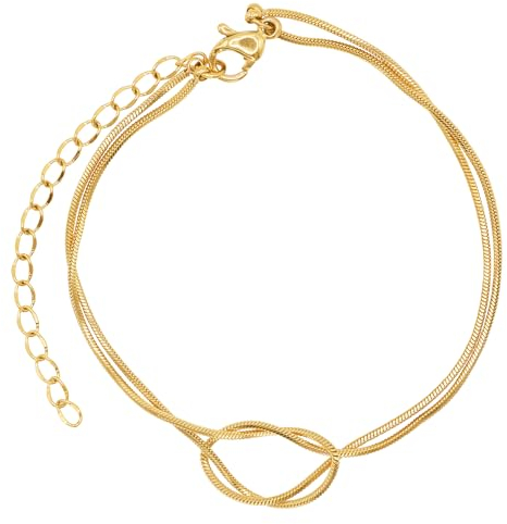 Heideman Armband Damen aus Edelstahl gold farbend poliert Armkette für Frauen mit verstellbarem Karabinerverschluss