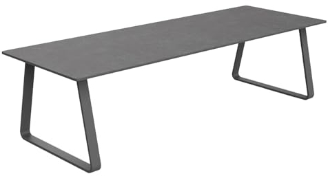 OUTLIV. Gartentisch Lena, Aluminium, Glasplatte, witterungsbeständig, rechteckig, 10 Plätze, wetterfest, rostfrei, ideal für Garten, 280x100 cm, Anthrazit