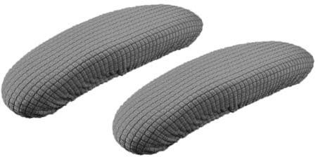 Msiud 2 Piezas Fundas para Reposabrazos Silla Oficina Poliéster Gris Oscuro | Poliéster Elástico Suave Protege Reposabrazos Alivia Presión de Codos Fácil de Instalar Lavable a Máquina para Hogar Oficina