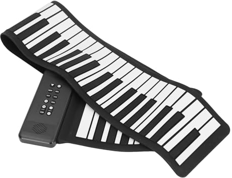 88-Tasten-Roll-Piano, Tragbare Tastatur mit Lautsprechern, USB-MIDI-Ausgang, BT-Konnektivität, Wiederaufladbarer Akku, Leicht, für Anfänger, Geeignet für den Unterricht Im