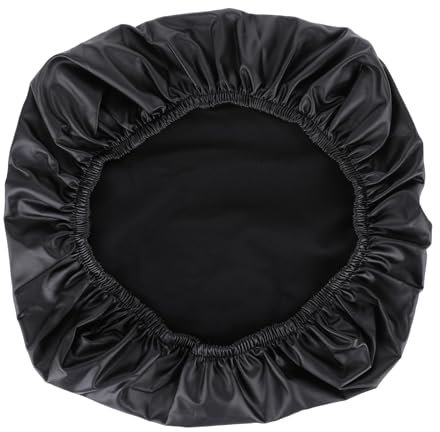 Waterproof Office Chair Covers with Elastic Ties - PU Leather Seat Slipcovers for Dining Room Chairs - Removable Protector (Black)