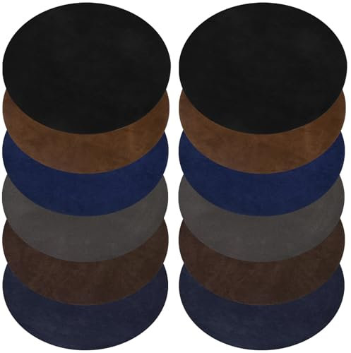 12 Stück Patches zum Aufbügeln, Flicken zum Aufbügeln, Patch Sticker Kleidung Flicken Bügelflicken Aufbügelflicken 6 Farben Oval Veloursleder Bügelflicken Bügeleisen Reparatursatz Reparatur-Patches