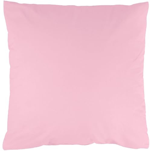 Kissenbezug Rosa 80x80cm Kopfkissenbezug Kissenhülle 100% Baumwolle Kissen Pillow Cover mit Reißverschluss Luna