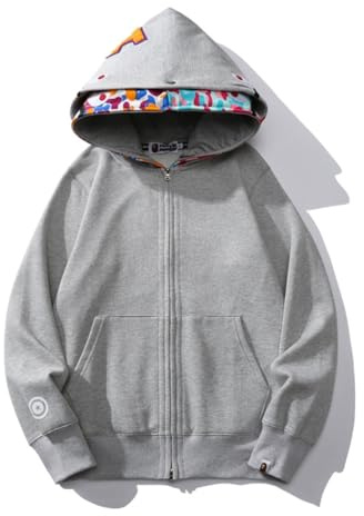FDTURES 24ss Trendy BAP Haikopf Paar Modische Lässige Doppel Hut Camouflage Hoodie-color4||L