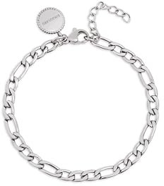 SINGULARU - Pulsera Figaro. Acero Grosor de cadena 4,2 x 1,8 mm. Eslabones Finos. Largo de 16 cm + 3 cm. Joyas para Mujer