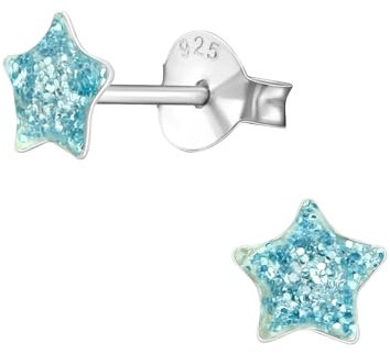 Monkimau Stern Kinder Ohrringe | 925 Silber | Mädchen Ohrstecker Schmuck | Hypoallergen & Nickelfrei | Kinderohrringe Geschenkidee