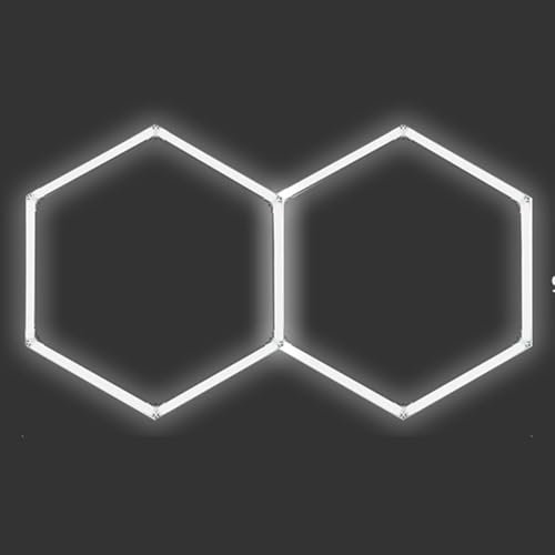 Éclairage De Garage LED Hexagonal, Plafonnier LED Nid D'abeille,Lampe De Garage Hexagonale,1 À 8 Trous Au Choix, Adaptés Aux Garages, Lave-Autos, Salles De Fitness Ou Centres Commerciaux,etc-2 holes