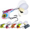 Njord Kalastus Jig Spinner Set mit Doppelspinnerblatt 14g 5 Stück in Box | Kein Verhaken mit Spinnerblatt durch Plastikhülse über Wirbel | Jigspinner Bleikopfspinner Hecht Köder Barsch Köder