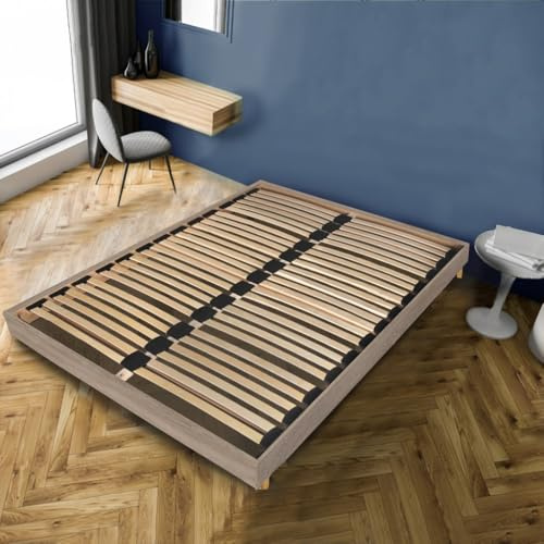 WEBER INDUSTRIES SOMKIT Lattenrost auf Fuß, 160 x 200 cm, Eichendekor grau