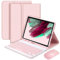 Funda con Teclado para Samsung Galaxy Tab A8 10.5'' 2022 (SM-X200/X205/X207), Teclado inalámbrico magnético Desmontable con ratón Bluetooth, Color Rosa