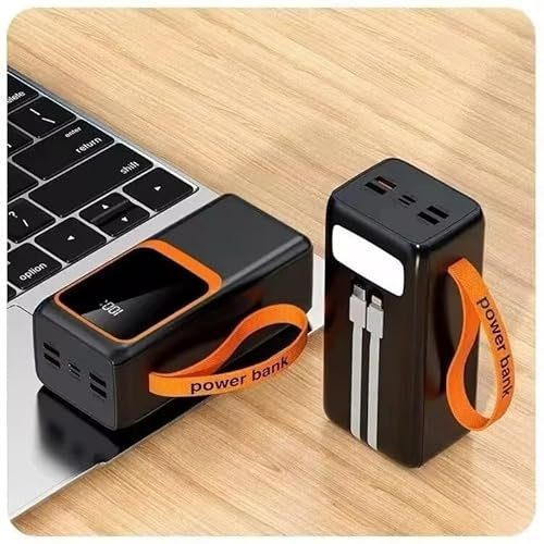 Power Bank 50000mAh Large Capacity 22.5W-PD20W (4 outputs and 2 inputs), Built-in Data Cable, with Fast Charging Function, Suitable for Smartphones, Tablets, etc.