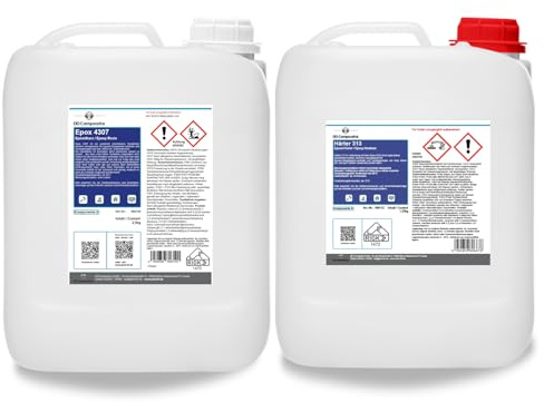 DD Composite Epoxidharz 4307 mit Härter 313 Transparent Universal-System Beschichtungen Laminierharz Deko Kunst Handwerk Reparatur Kunstharz Resin, Epoxidharz Menge:3.75kg