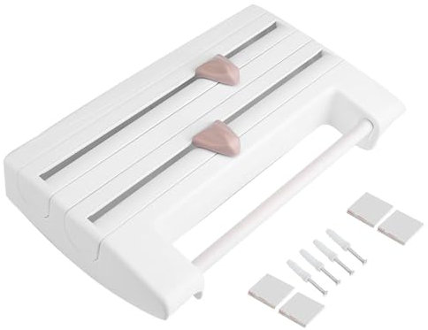 3 In 1 Wrap Organizer With Cutter, Multipurpose ABS Aluminum Foil Dispenser Drawer Organizer For Foil Home Kitchen Use (White)
