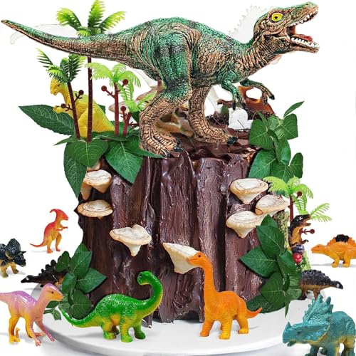Dinosaurier Geburtstagstorte Dekorationen Dinosaurier Eier Blätter Bäume Kuchen Dekorationen Jungen Thematische Party Kuchen Dekorationen