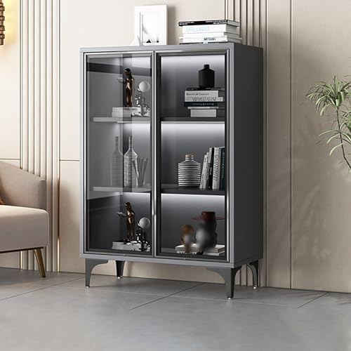 Vitrine en verre, vitrine de trophée, vitrine sur pied, meuble de rangement pour salon et bureau