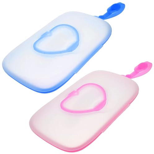 CNAFGBGG 2PCS Wet Wipes Dispenser Box, Waterproof Refillable Plastic Baby Wipes Dispenser with Sealing Lids, Portable Container Box with Handle for Travel.