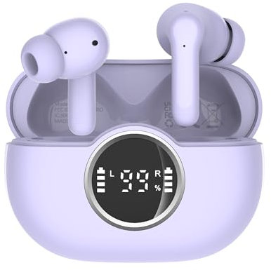 Rinsmola Cuffie Bluetooth, Auricolari Bluetooth 5.4 con 3D Hi-Fi Stereo