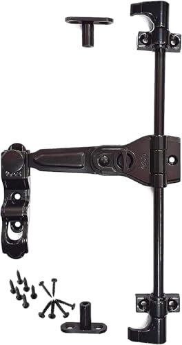 Spagnoletta - chiusura per persiana - anta unica e anta doppia H cm 240 accorciabile nera completa di fermo di sicurezza e perni. Reversibile