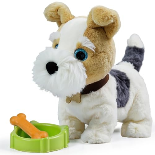 OR OR TU Hund Spielzeug Kinder, Sprachgesteuerte Plüsch Spielzeug Hunde, Elektronische Haustiere, die Singen, Bellen, Laufen und Sich Hinsetzen, Realistische Interaktive Welpen Spielzeuge für Kinder