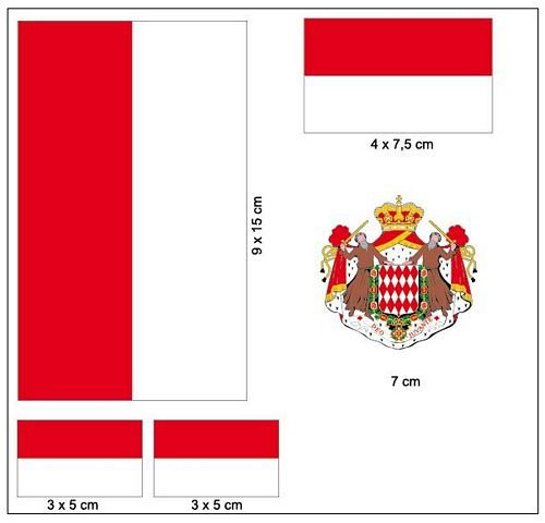Aufkleber Set Monaco Fahne Flagge
