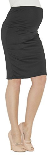 Umstandsrock Schwangerschaft Umstand Rock Midi Bleistiftrock schwarz S-M